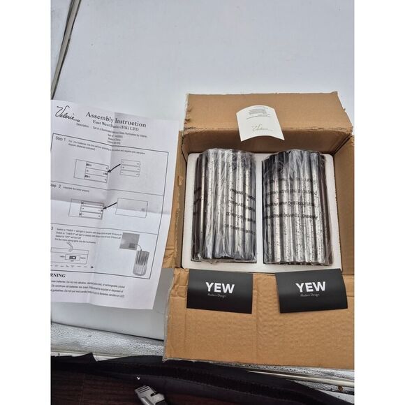 Illuminated Mercury Glass Hurricanes by Valerie 8' set of 2 Midnight - Picture 3 of 11